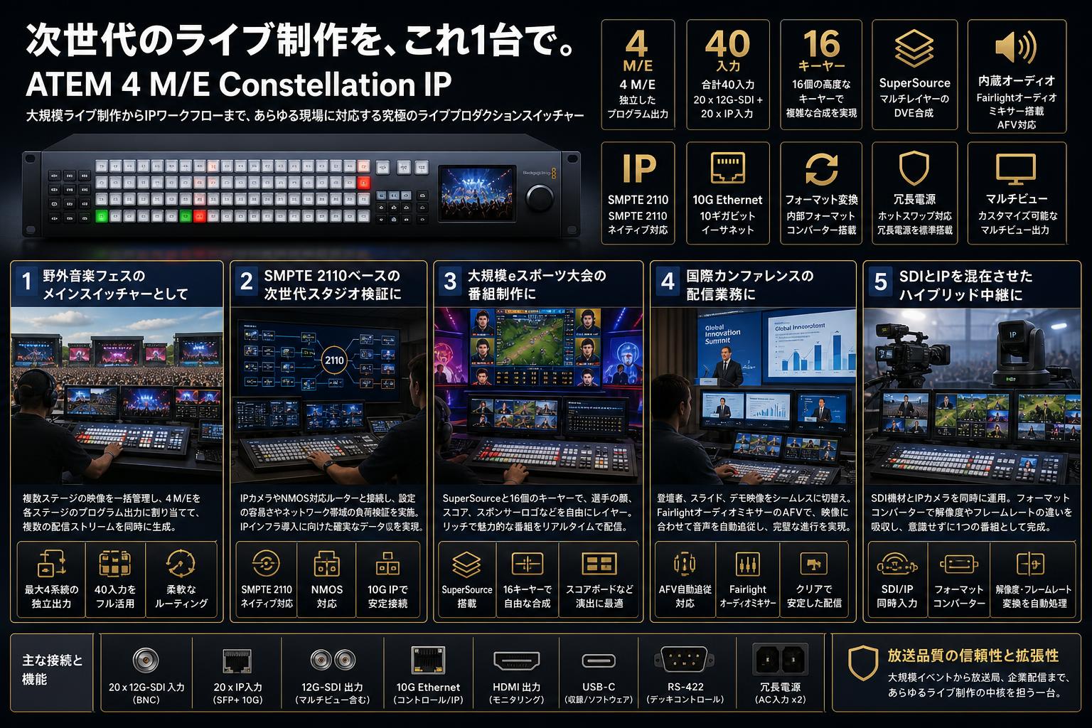 Blackmagic Design ATEM 4 M/E Constellation IP 用途