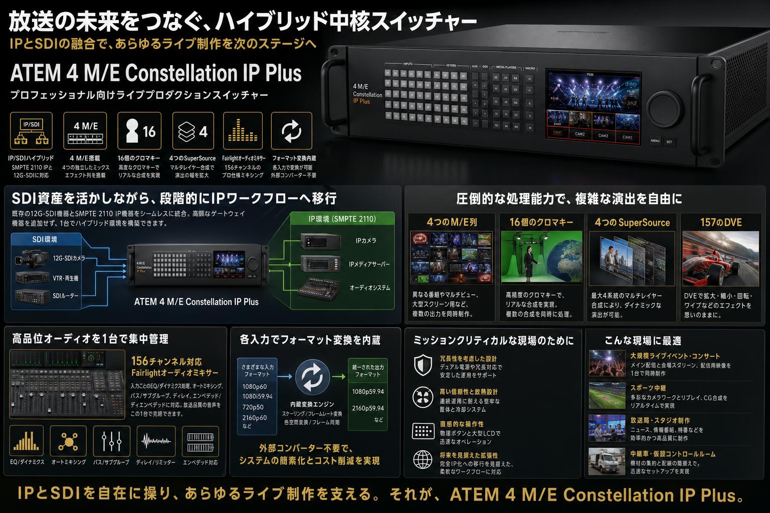 Blackmagic Design ATEM 4 M/E Constellation IP Plus 概要