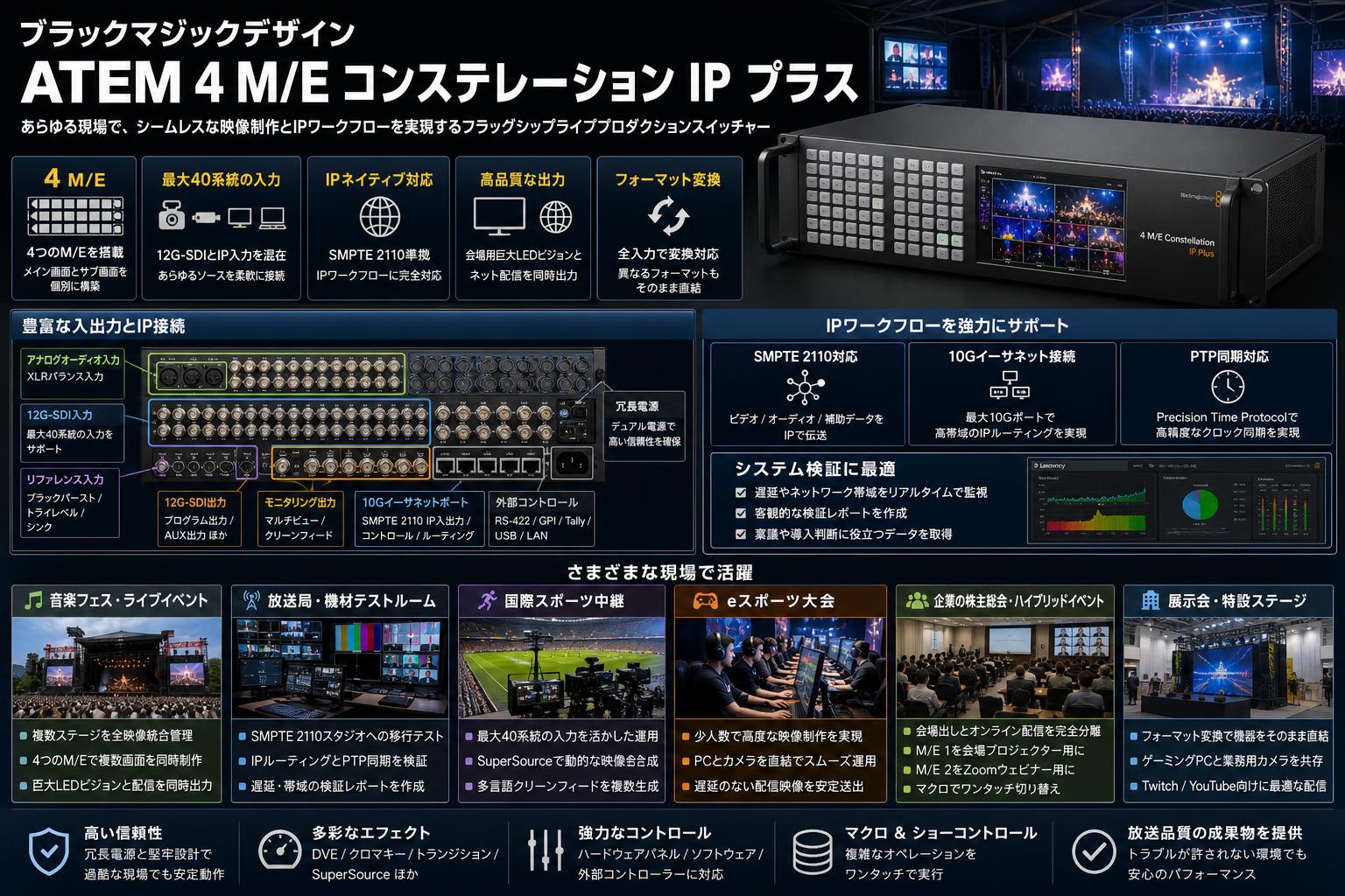 Blackmagic Design ATEM 4 M/E Constellation IP Plus 用途