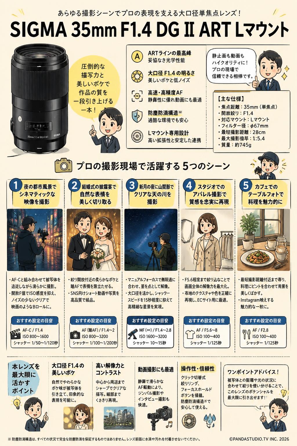 SIGMA 35mm F1.4 DG II ART Lマウント 用途