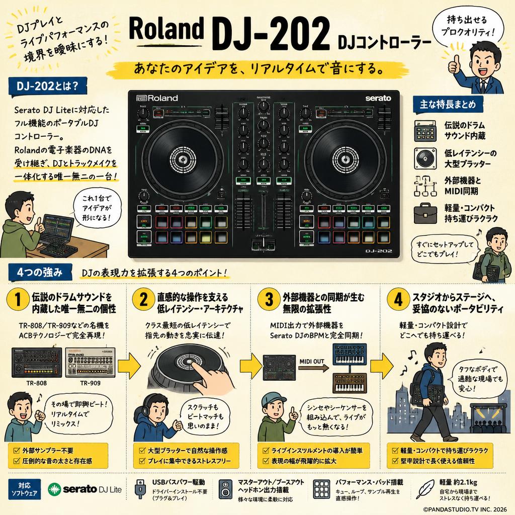 Roland  DJ-202 DJコントローラー 概要