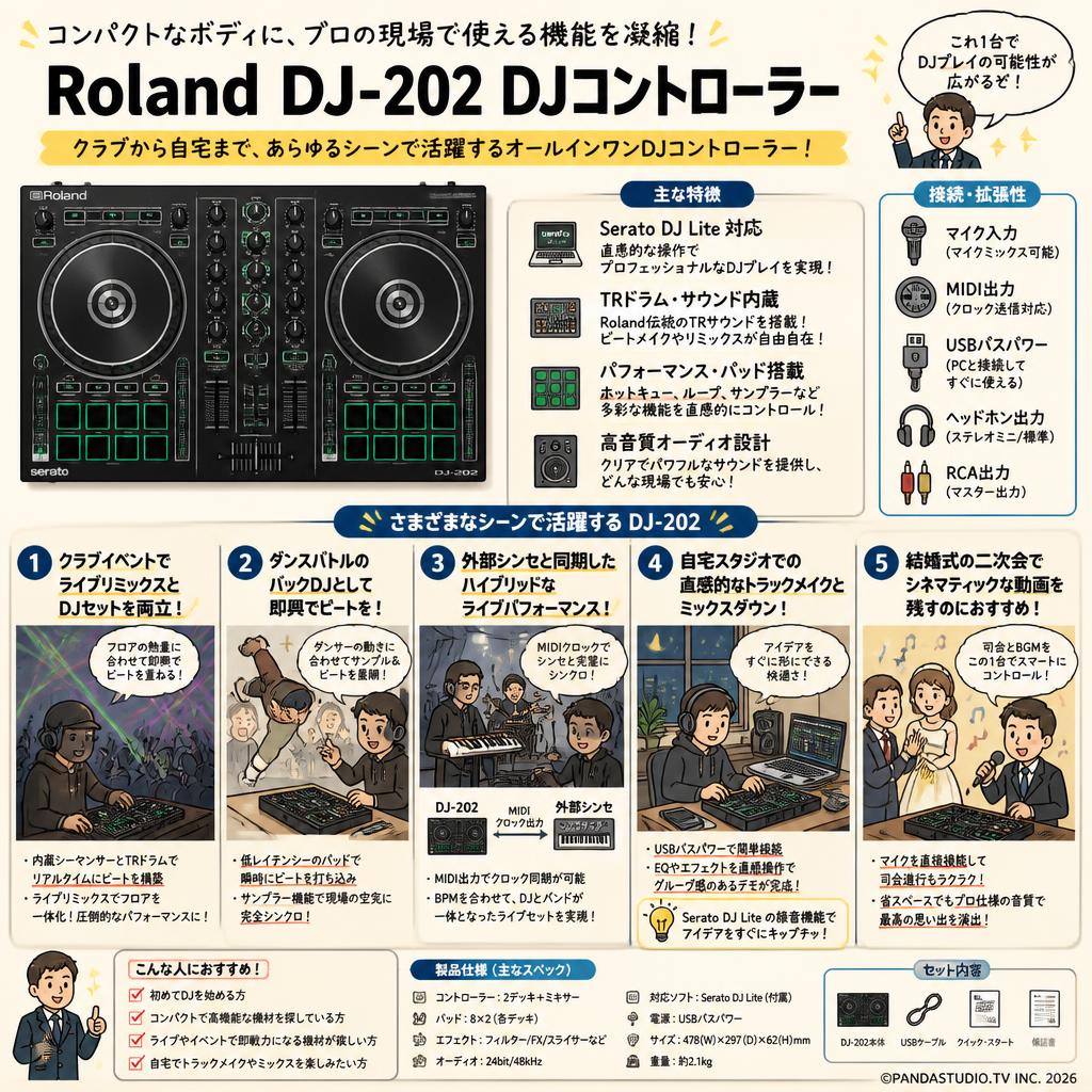 Roland  DJ-202 DJコントローラー 用途
