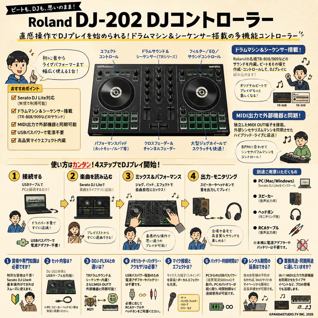 Roland  DJ-202 DJコントローラー FAQ（よくある質問と答え）