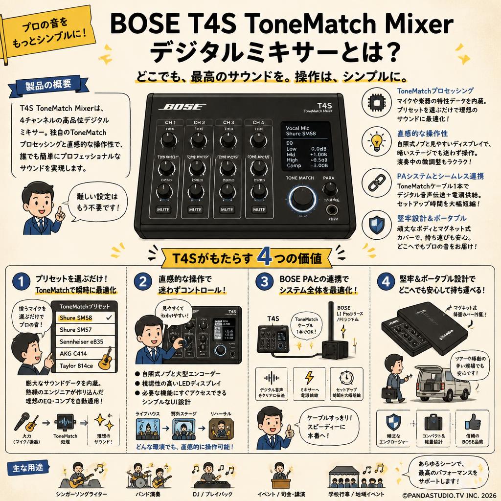 BOSE T4S ToneMatch Mixer デジタルミキサー 概要