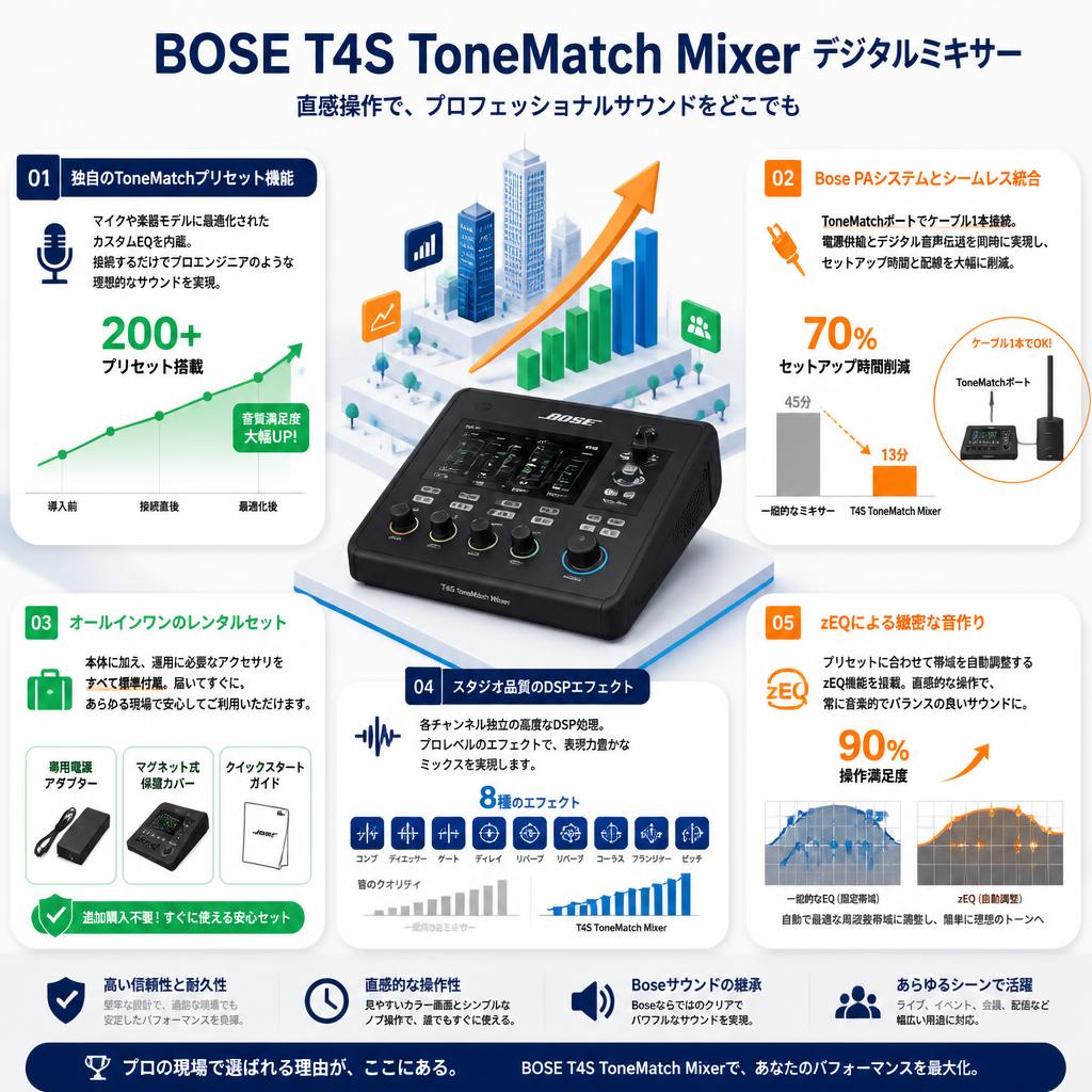 BOSE T4S ToneMatch Mixer デジタルミキサー セールスポイント