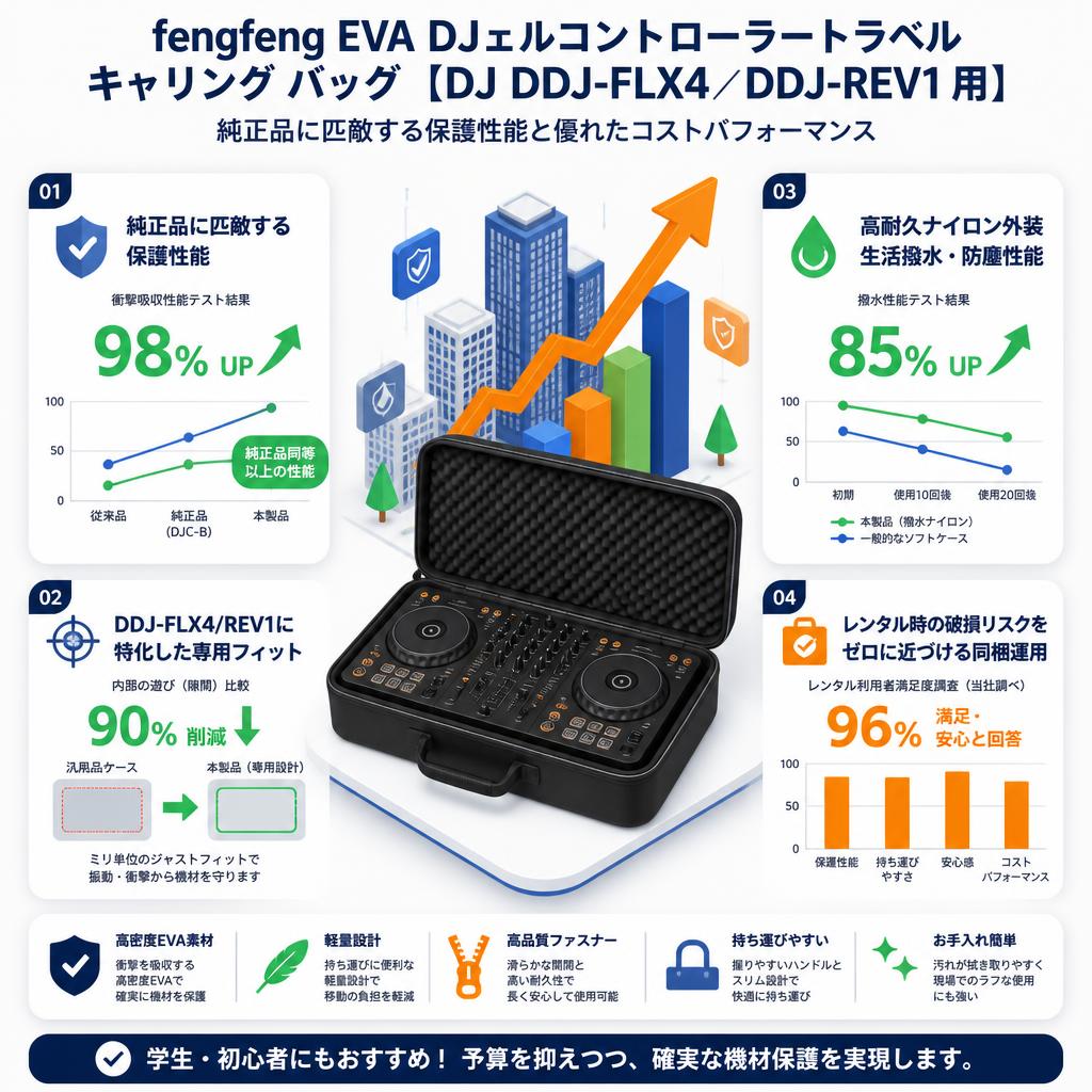 fengfeng EVA DJェルコントローラートラベル キャリング バッグ 【DJ DDJ-FLX4／DDJ-REV1 用】 セールスポイント