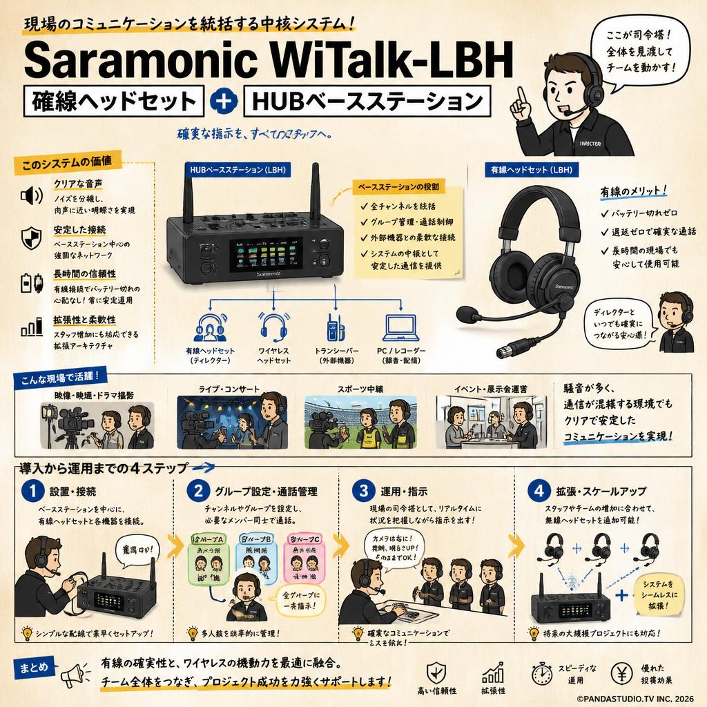 Saramonic WiTalk-LBH 有線 ヘッド セット✚ HUB ベースステーション 概要