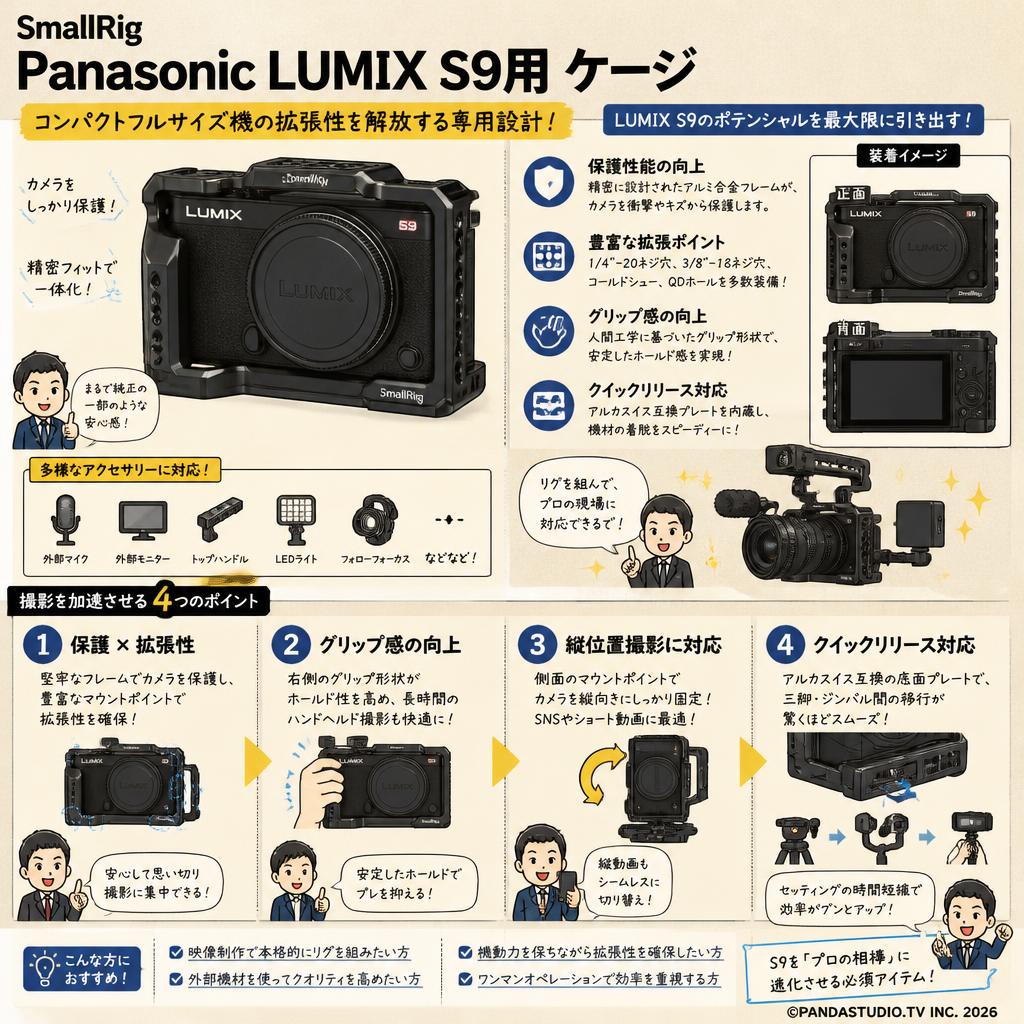 SmallRig Panasonic LUMIX S9用 ケージ 概要