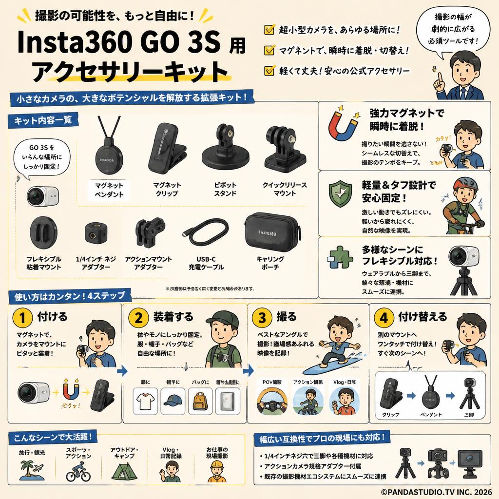 Insta360 GO 3S 用 アクセサリーキット 概要