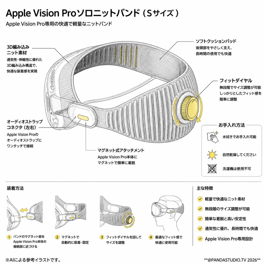 Apple Vision Proソロニットバンド(Sサイズ ) スペック