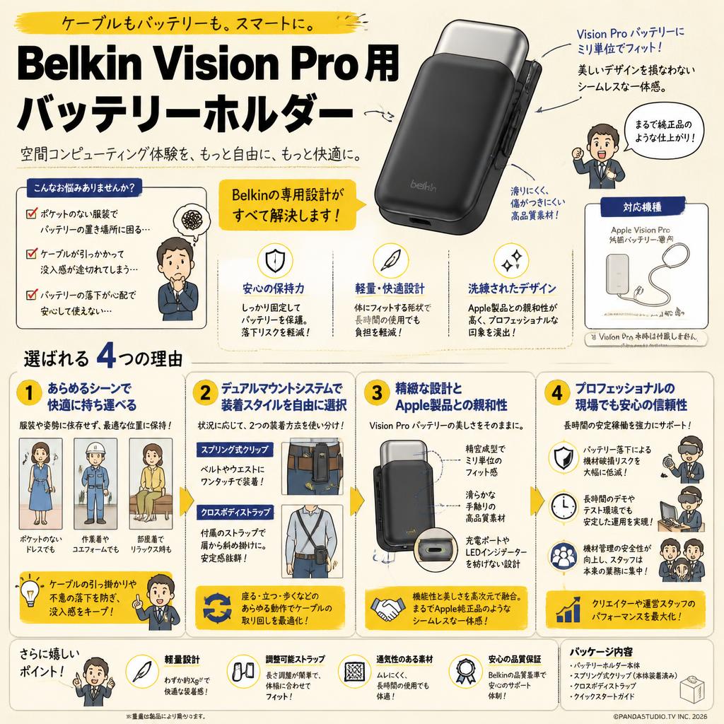 Belkin Vision Pro 用 バッテリーホルダー 概要