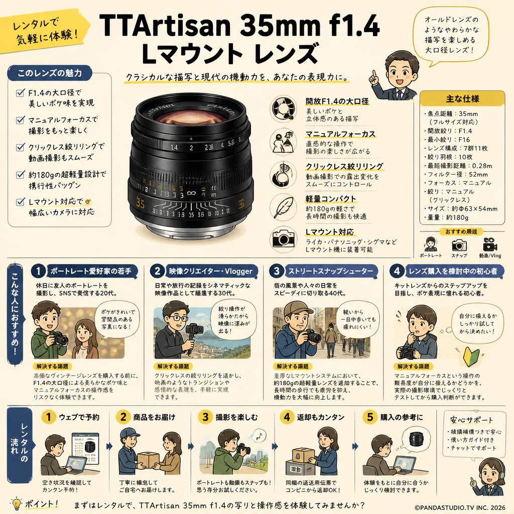 TTArtisan 35mm f1.4 Lマウント レンズ おもな対象のお客様