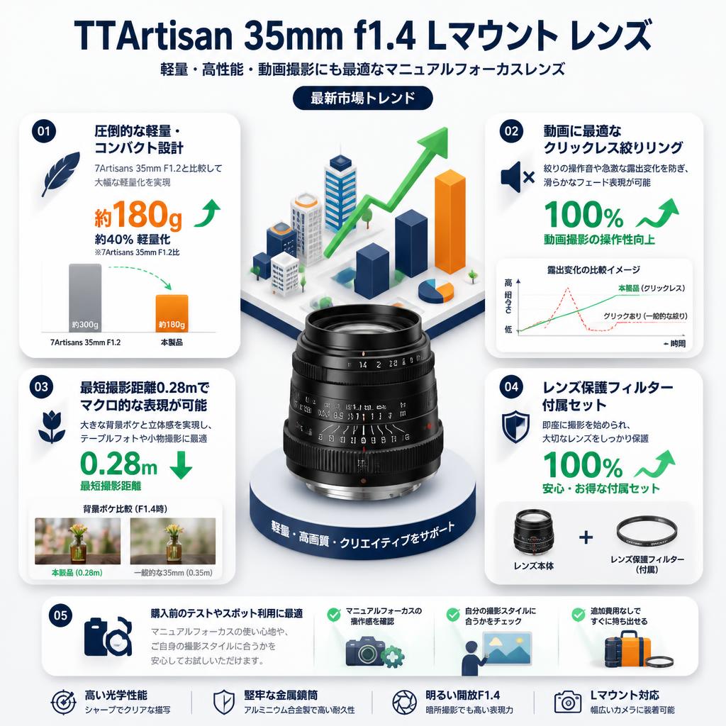 TTArtisan 35mm f1.4 Lマウント レンズ セールスポイント