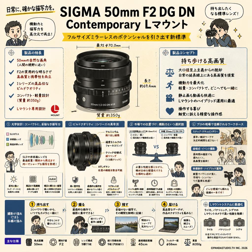 SIGMA 50mm F2 DG DN Contemporary  Lマウント 概要