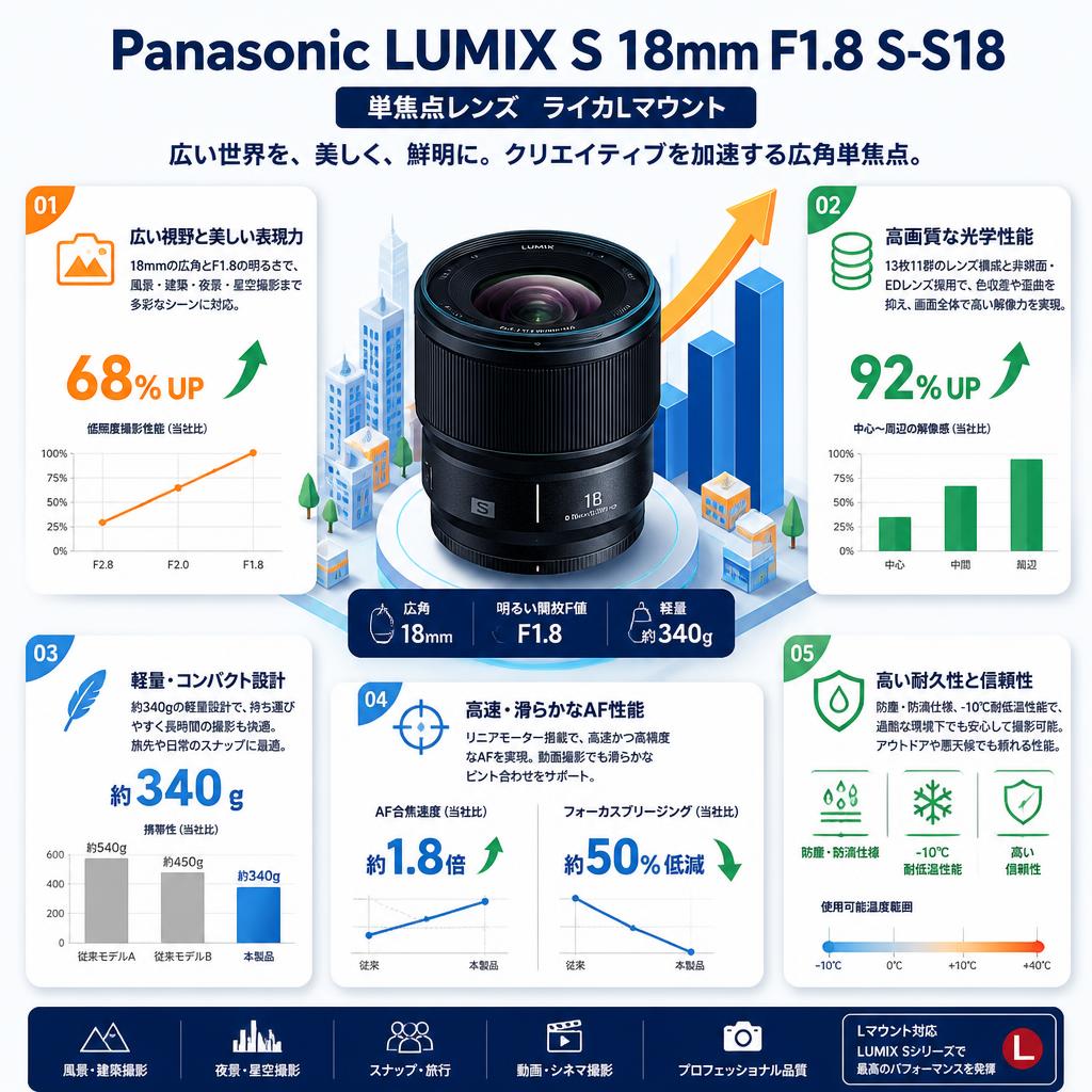 Panasonic LUMIX S 18mm F1.8 S-S18 【 単焦点レンズ ライカLマウント】 セールスポイント