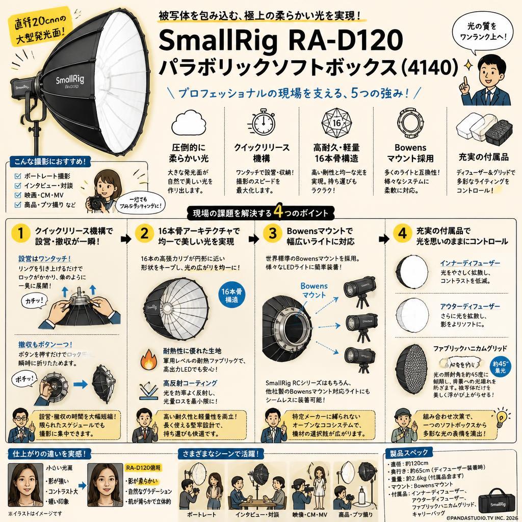 SmallRig RA-D120 パラボリックソフトボックス (4140) 概要