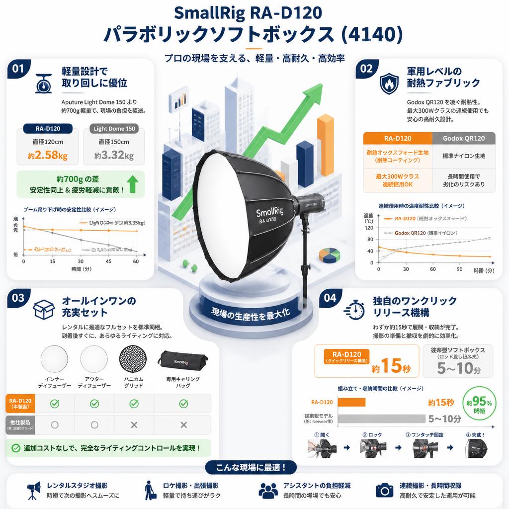 SmallRig RA-D120 パラボリックソフトボックス (4140) セールスポイント