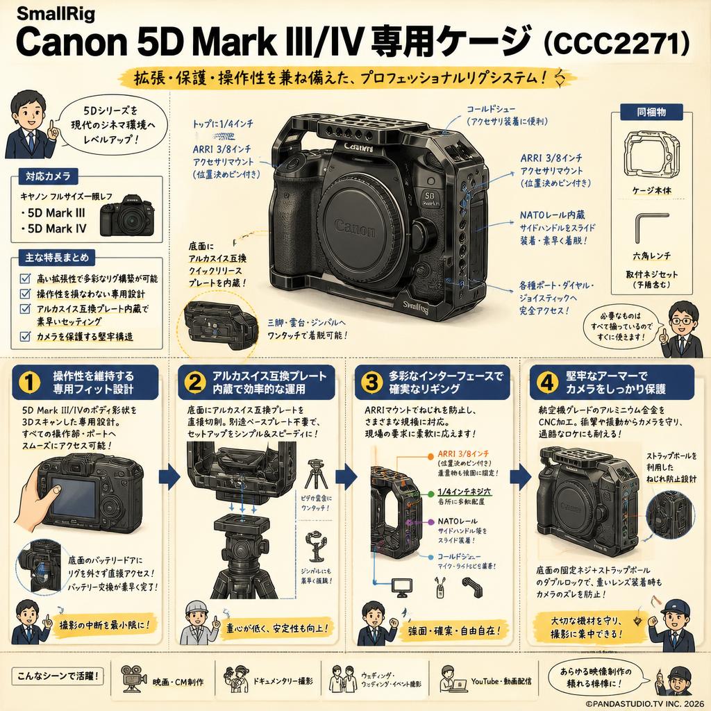 SmallRig Canon 5D Mark III/IV専用ケージ（CCC2271） 概要