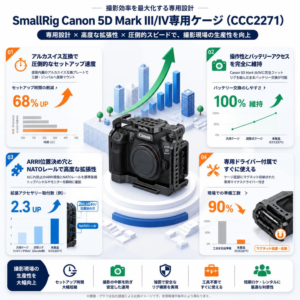 SmallRig Canon 5D Mark III/IV専用ケージ（CCC2271） セールスポイント