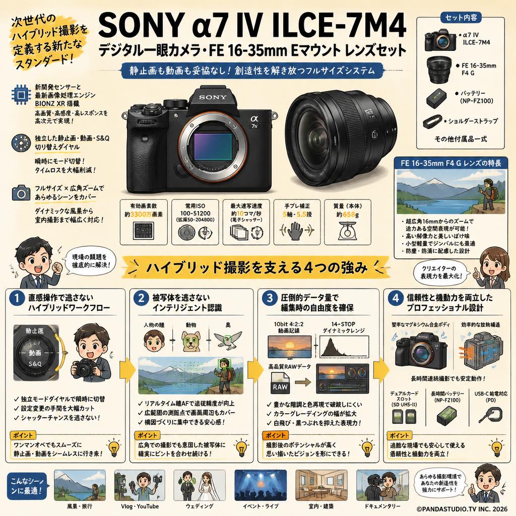 SONY α7 IV ILCE-7M4 デジタル一眼カメラ・FE 16-35mm Eマウント レンズセット 概要