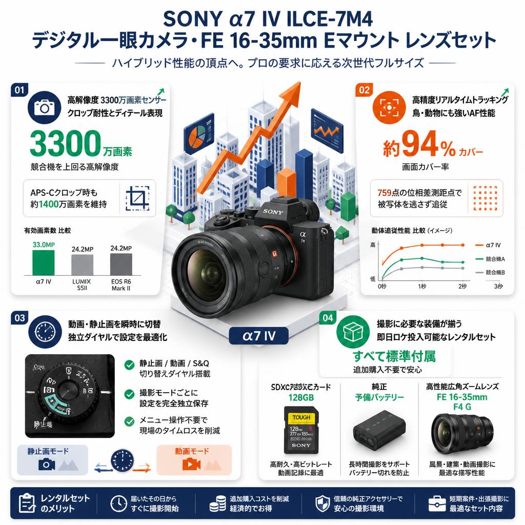 SONY α7 IV ILCE-7M4 デジタル一眼カメラ・FE 16-35mm Eマウント レンズセット セールスポイント