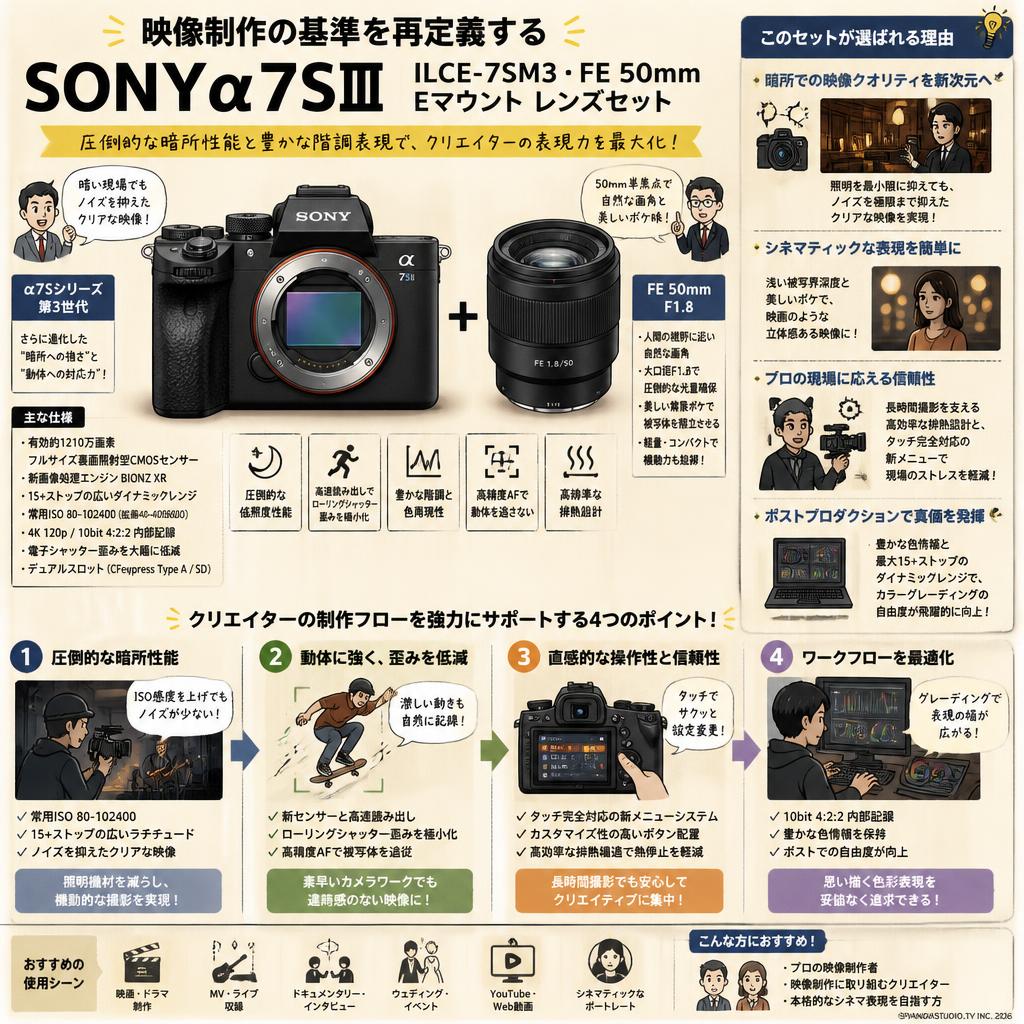 SONYα7SⅢ ILCE-7SM3・FE  50mm Eマウント レンズセット 概要