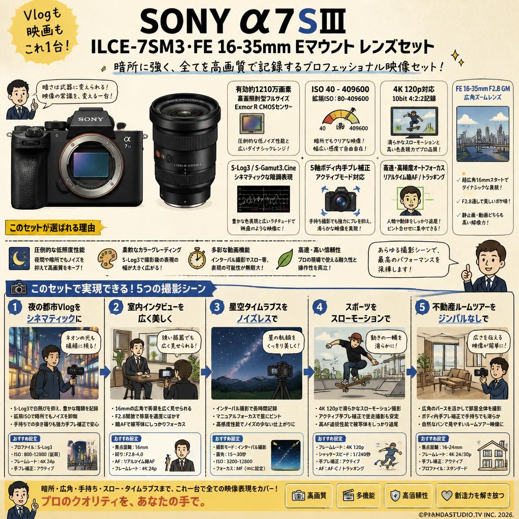 SONYα7SⅢ ILCE-7SM3・FE 16-35mm Eマウント レンズセット 用途