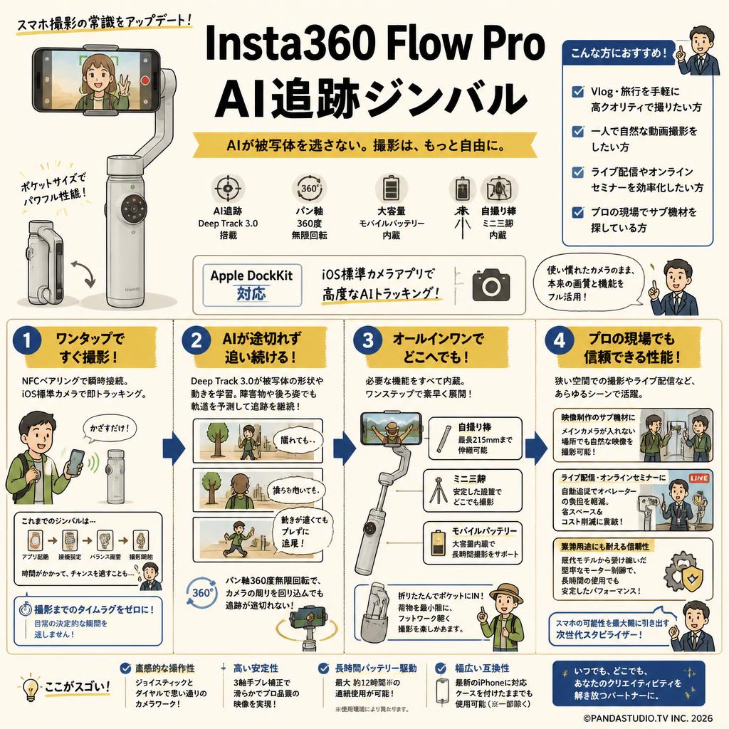 Insta360 Flow Pro AI追跡ジンバル 概要
