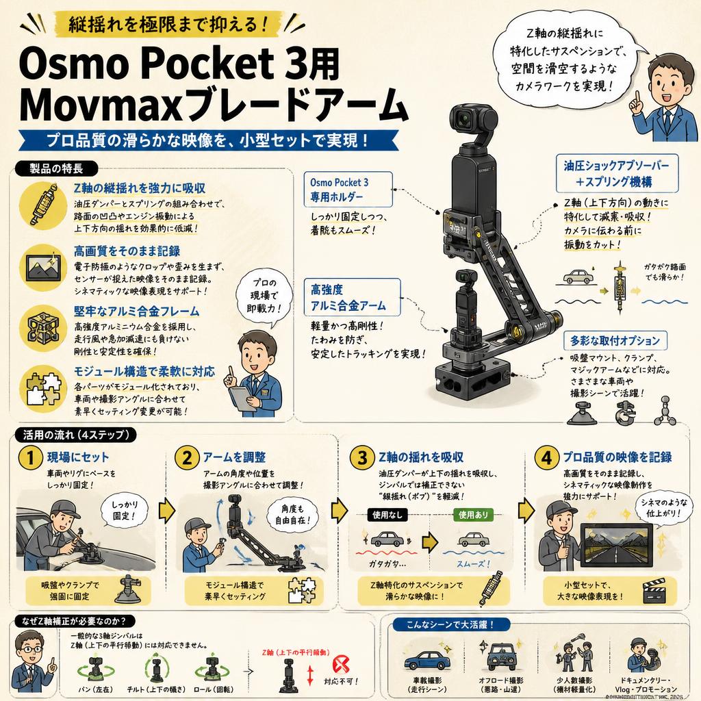 Osmo Pocket 3用Movmaxブレードアーム 概要
