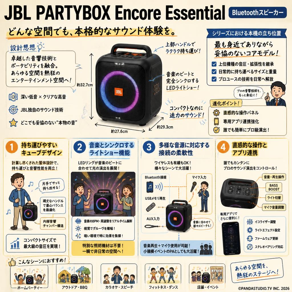 JBL PARTYBOX Encore Essential Bluetoothスピーカー 概要