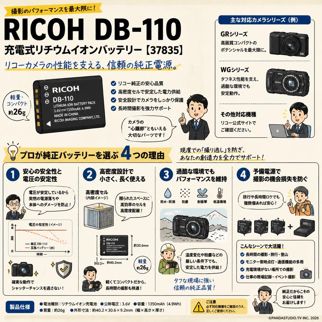 RICOH DB-110 充電式リチウムイオンバッテリー【37835】 概要