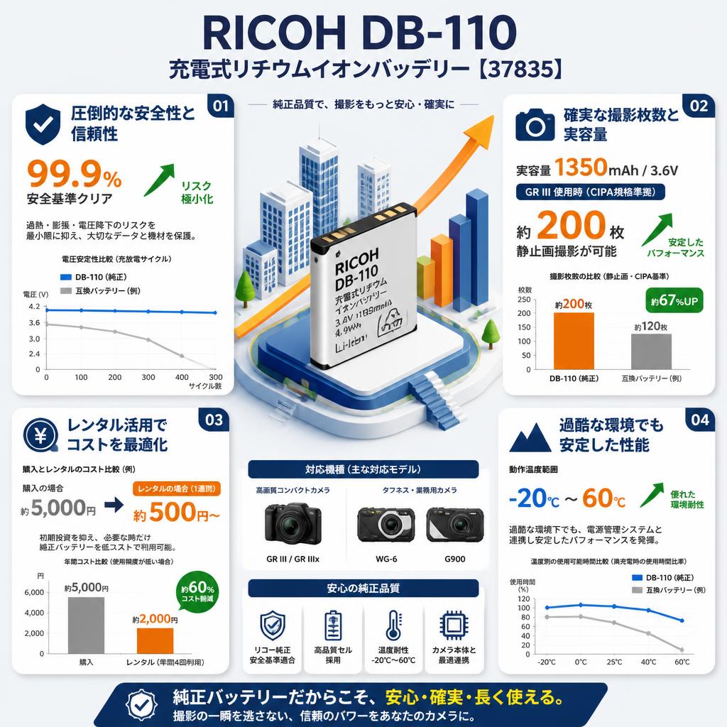 RICOH DB-110 充電式リチウムイオンバッテリー【37835】 セールスポイント