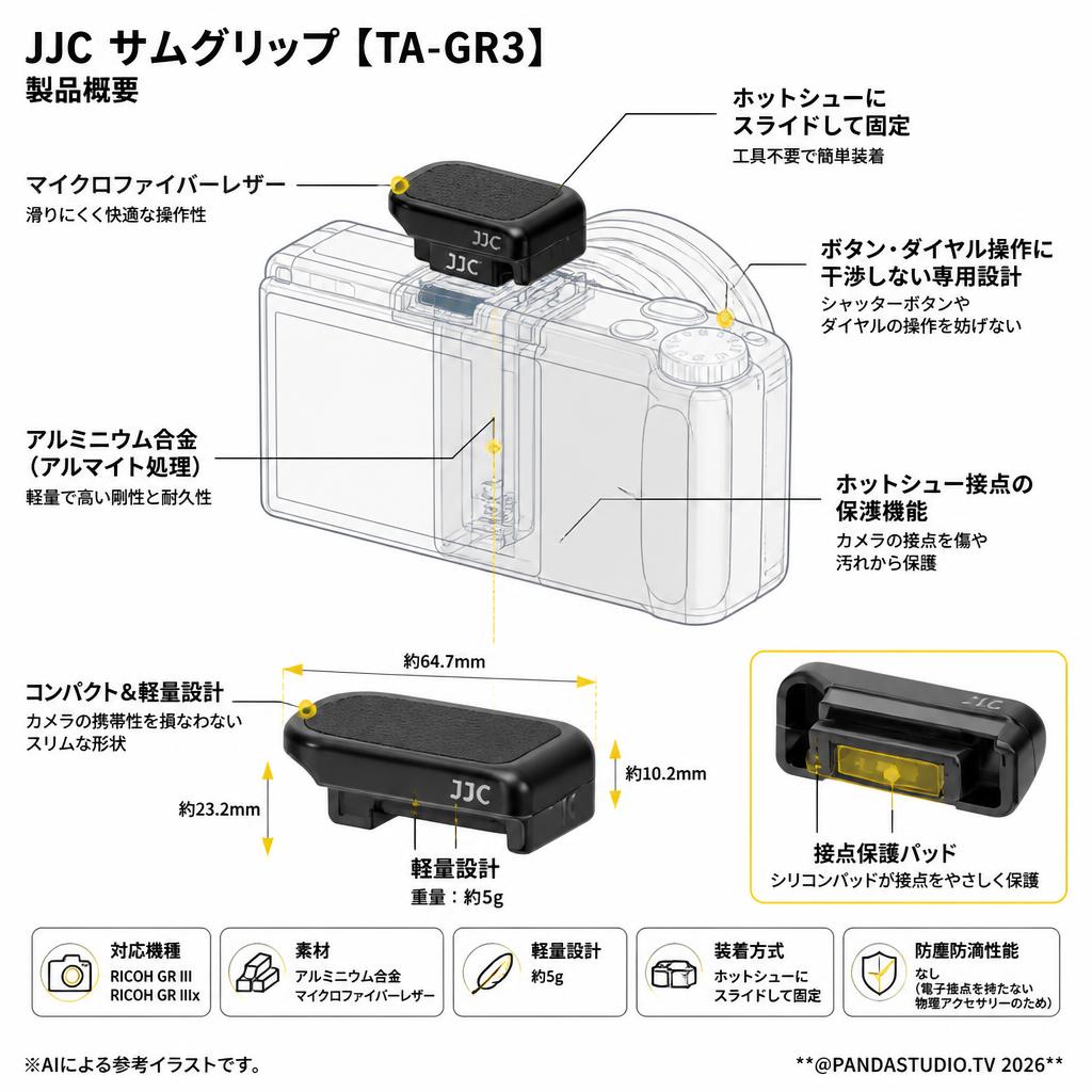 JJC サムグリップ【TA-GR3】 スペック