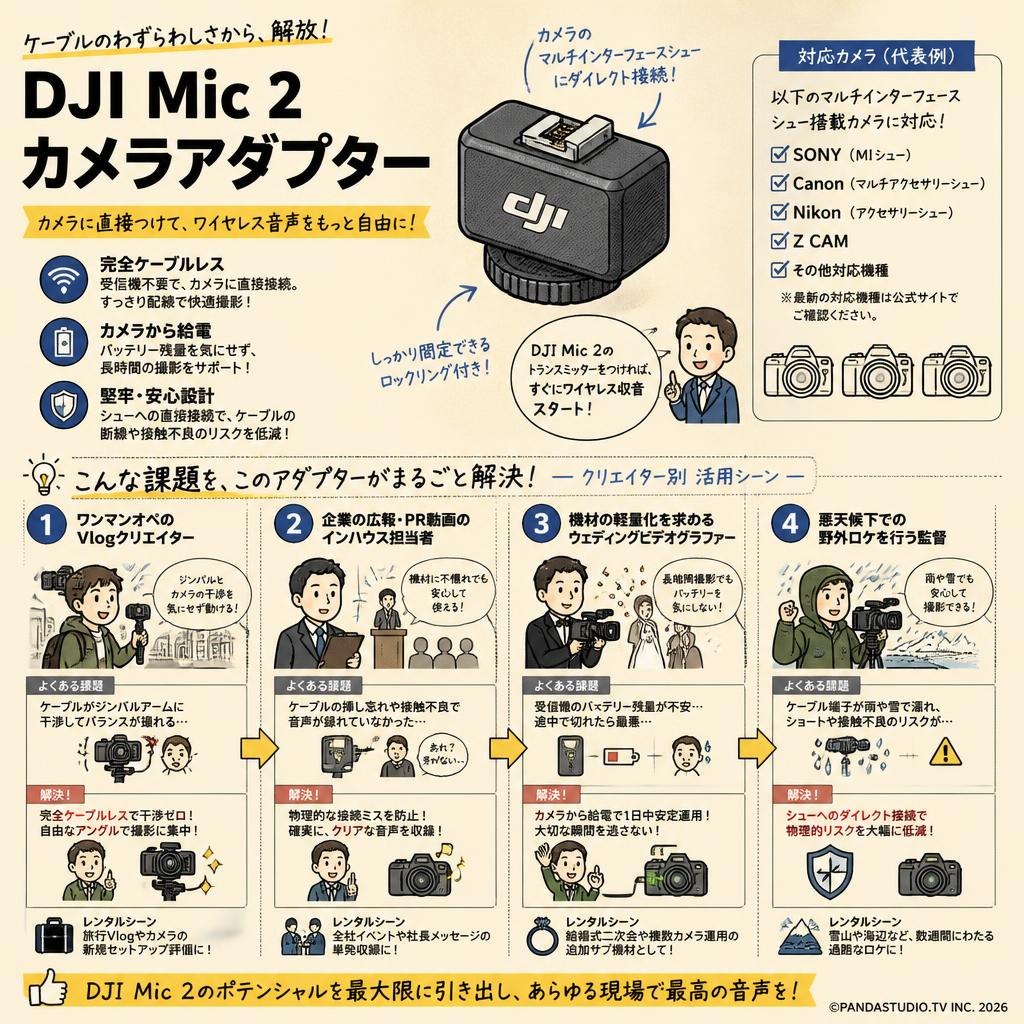 DJI Mic 2 カメラアダプター おもな対象のお客様
