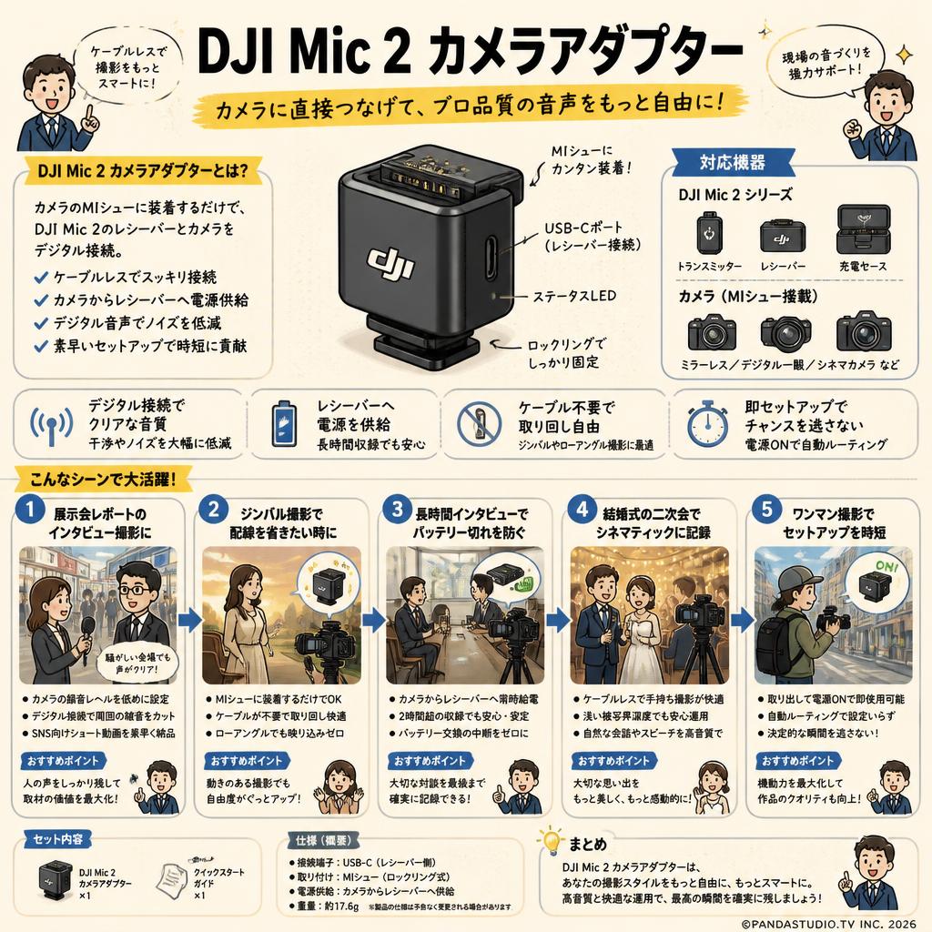 DJI Mic 2 カメラアダプター 用途