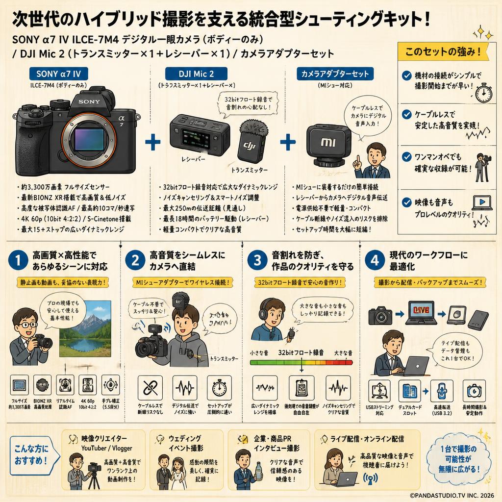 SONY α7 IV ILCE-7M4 デジタル一眼カメラ（ボディーのみ）/DJI Mic 2