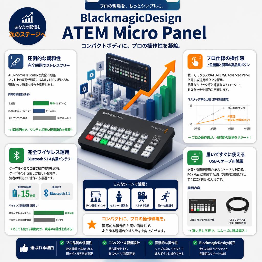 BlackmagicDesign ATEM Micro Panel セールスポイント
