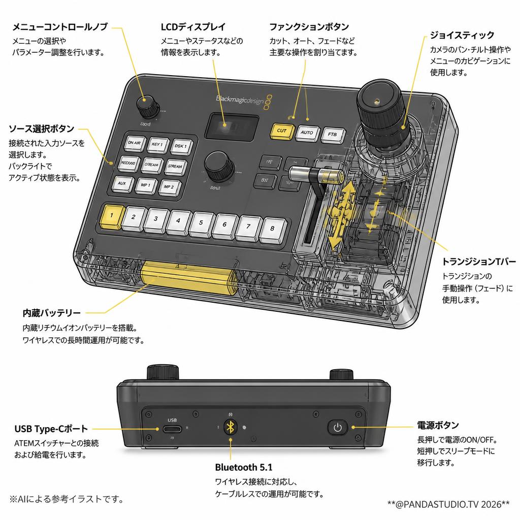 BlackmagicDesign ATEM Micro Panel スペック