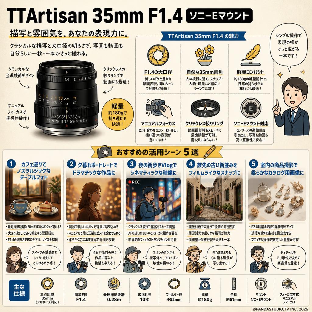 TTArtisan 35mm f1.4 ソニーEマウント 用途
