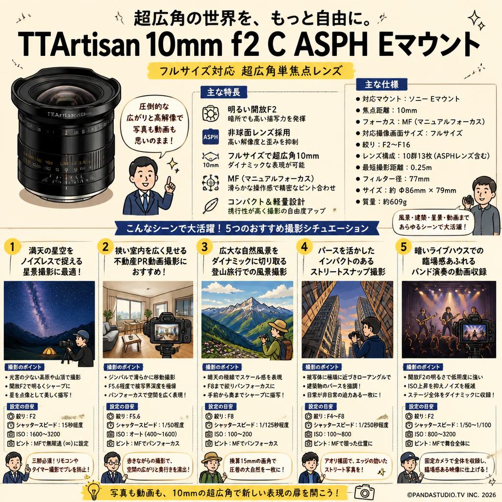 TTArtisan 10mm f2 C ASPH Eマウント 用途