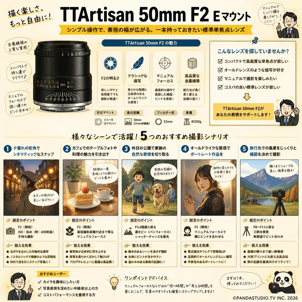 TTArtisan 50mm F2 Eマウント 用途