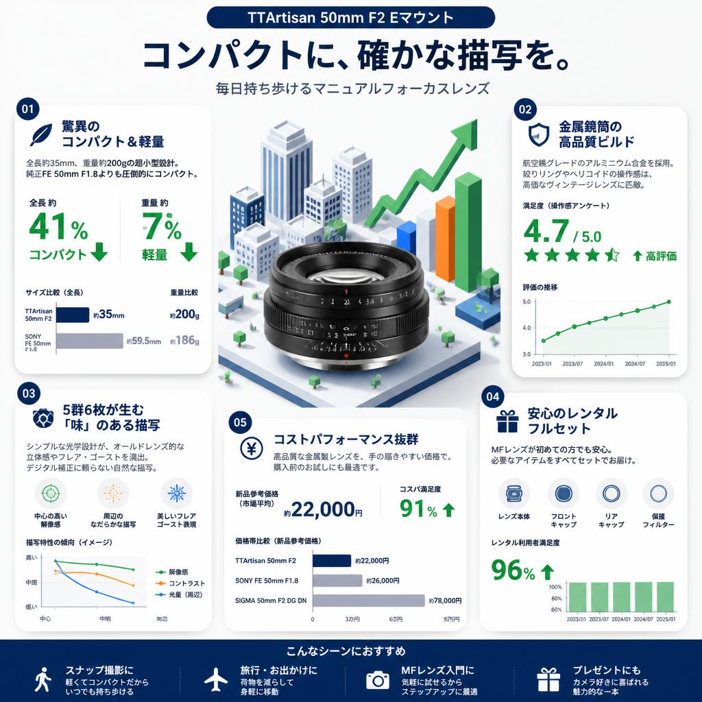 TTArtisan 50mm F2 Eマウント セールスポイント