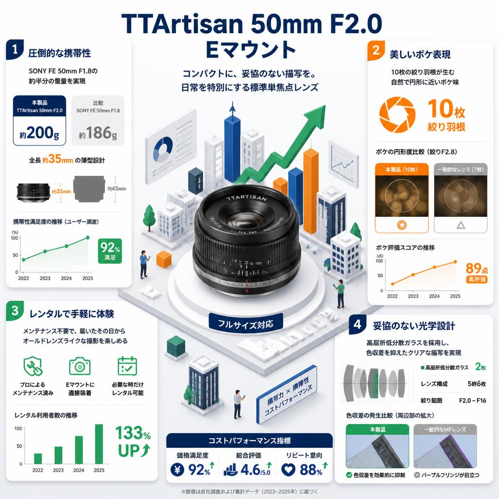 TTArtisan 50mm F2.0 Eマウント セールスポイント