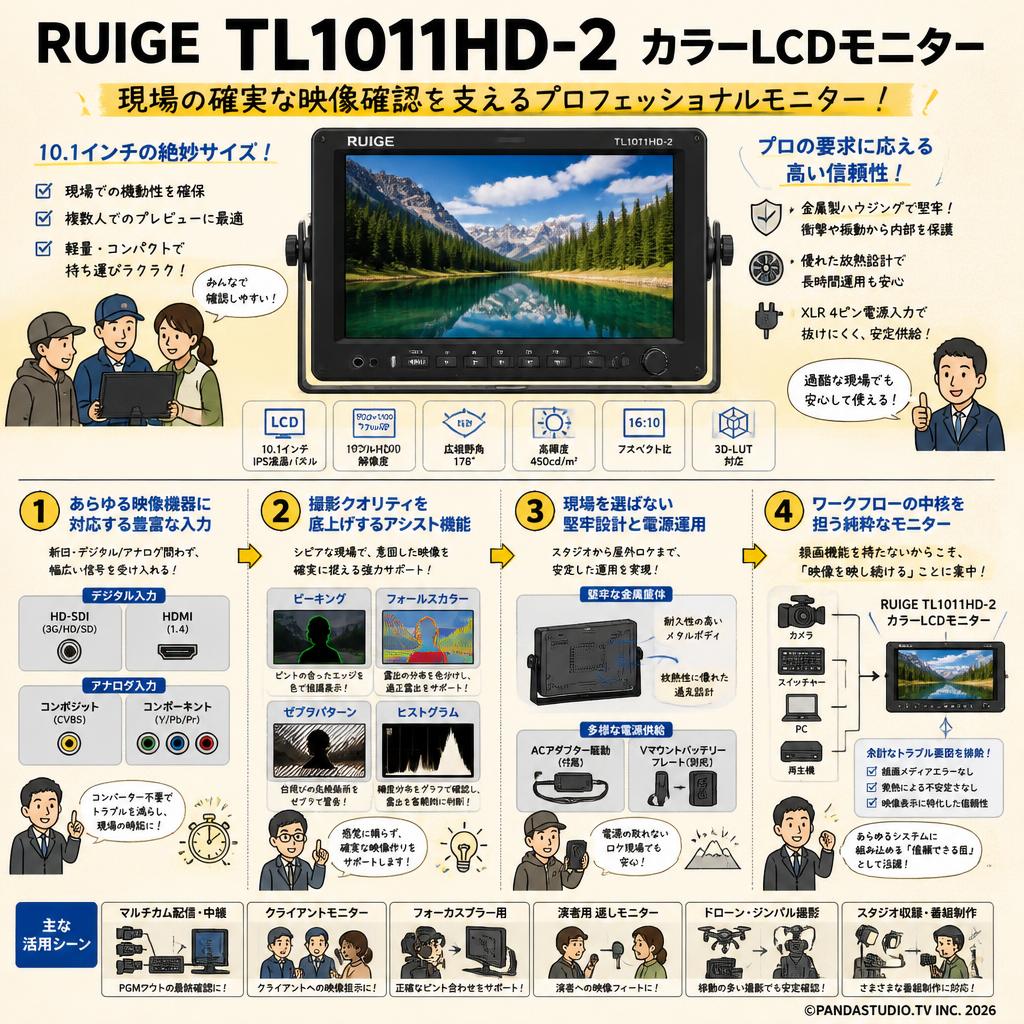 RUIGE TL1011HD-2 カラーLCDモニター 概要
