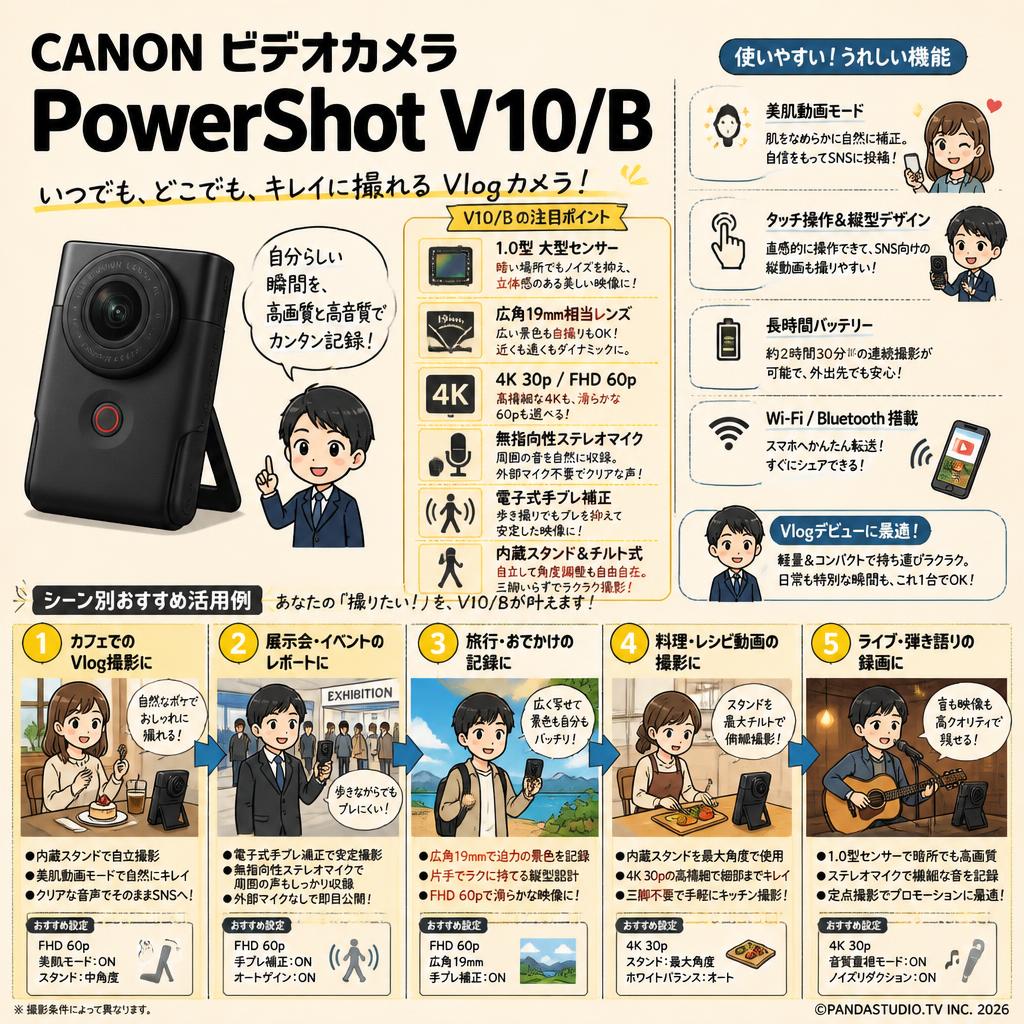 CANON ビデオカメラ PowerShot V10/B 用途