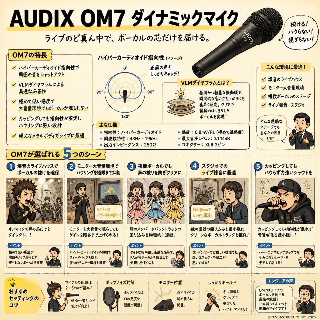 AUDIX  OM7 ダイナミックマイク 用途