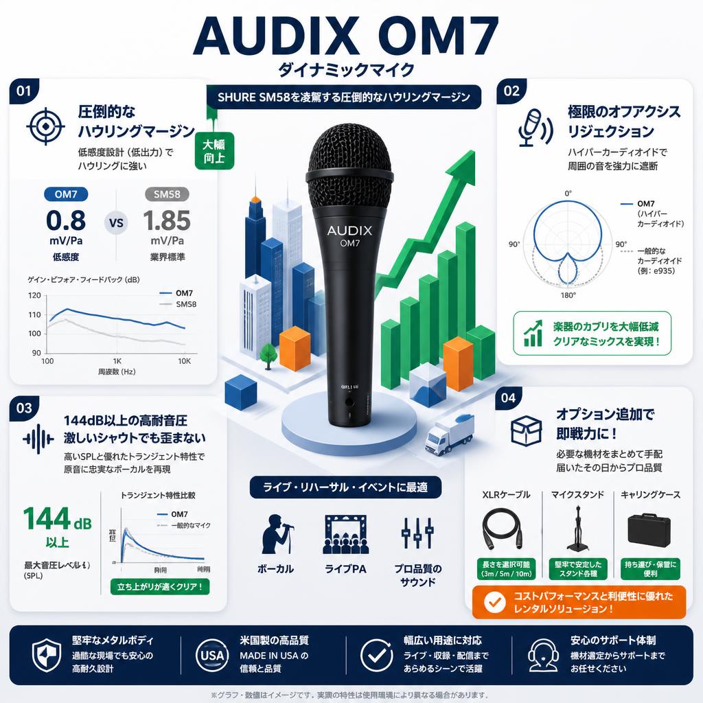 AUDIX  OM7 ダイナミックマイク セールスポイント