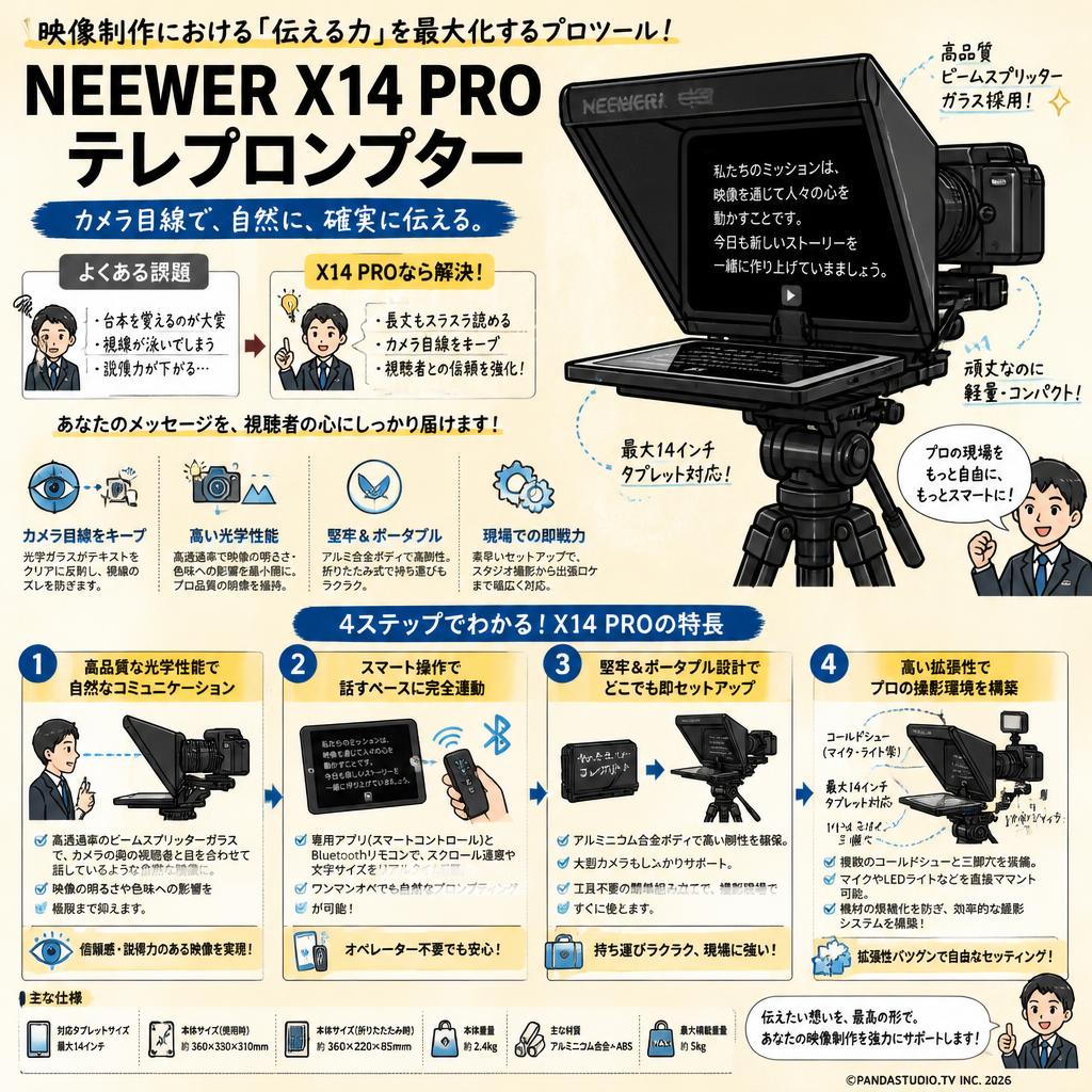 NEEWER X14 PRO テレプロンプター 概要