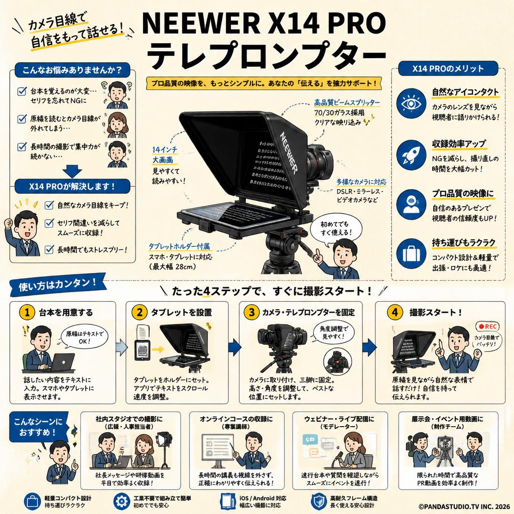 NEEWER X14 PRO テレプロンプター おもな対象のお客様