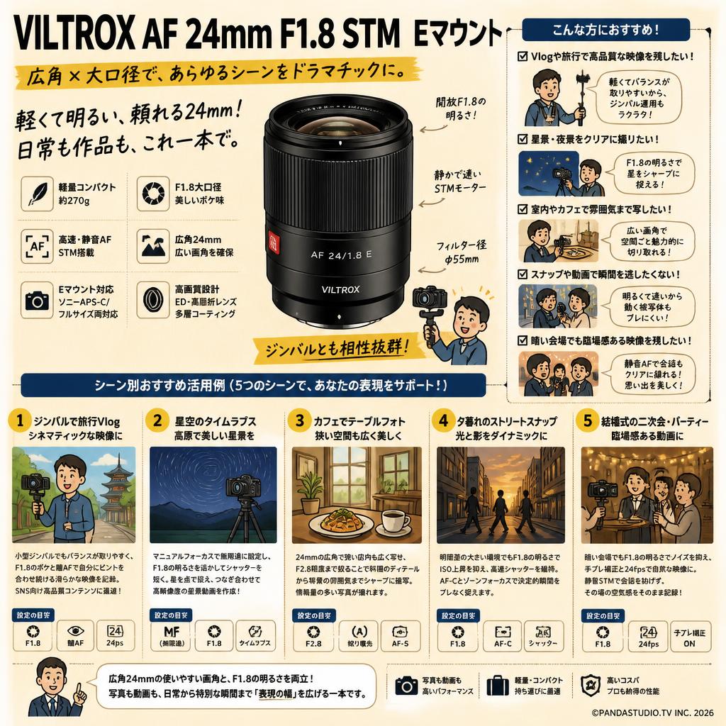 VILTROX AF 24mm F1.8 STM   Eマウント 用途